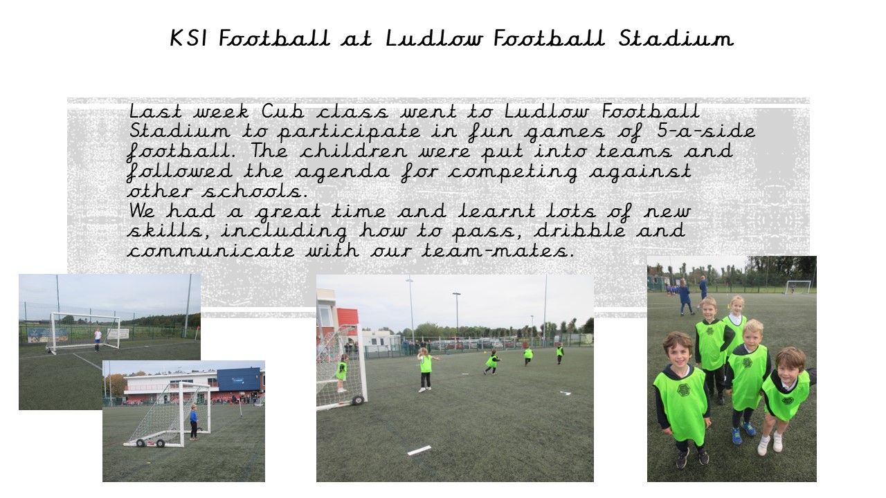 KS1 Ludlow Football Stadium!